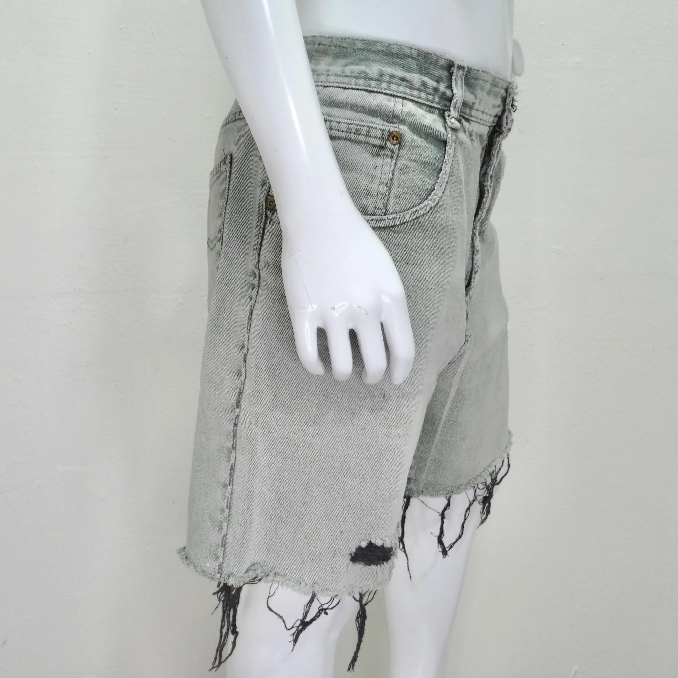 90s Green Denim Stonewash Shorts