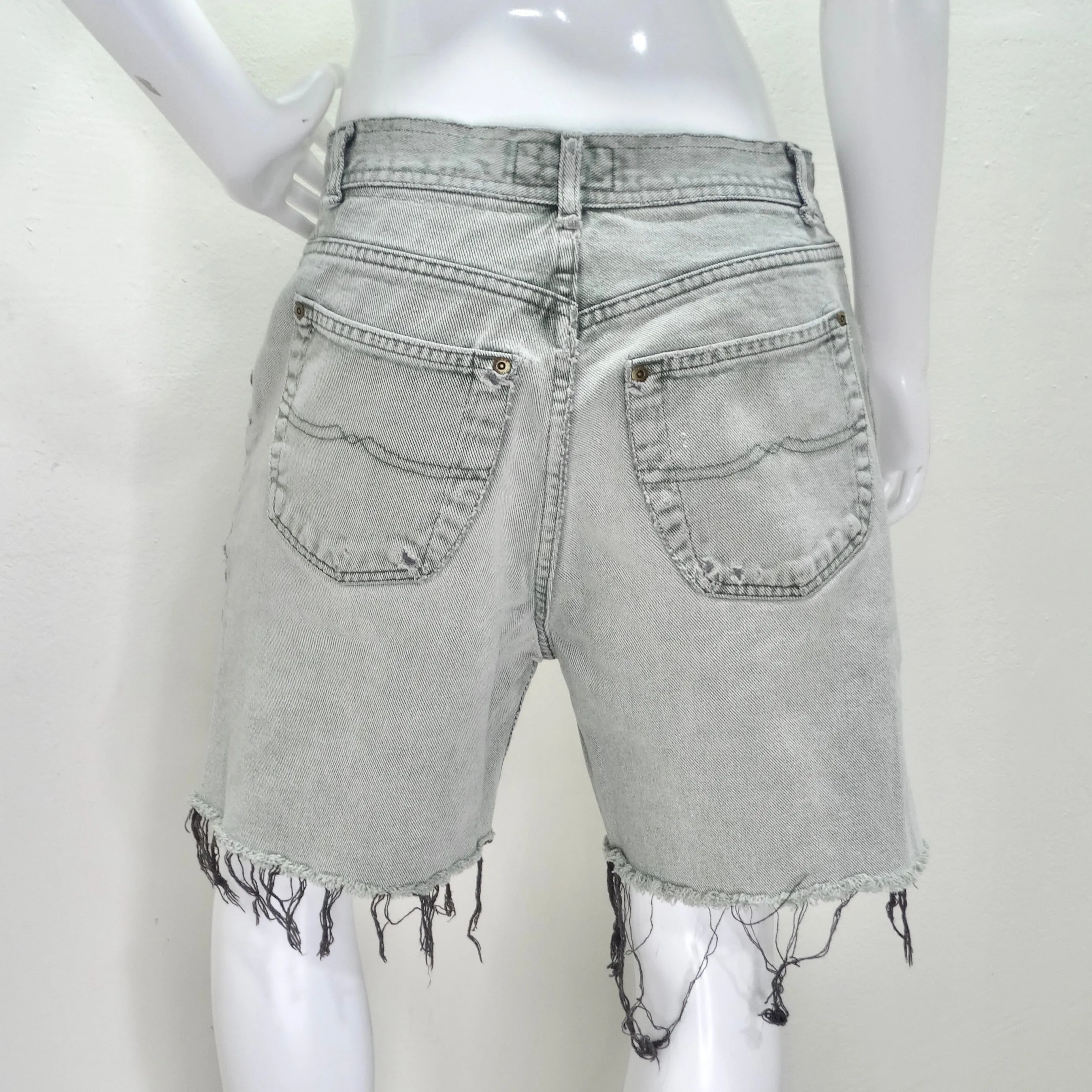 90s Green Denim Stonewash Shorts