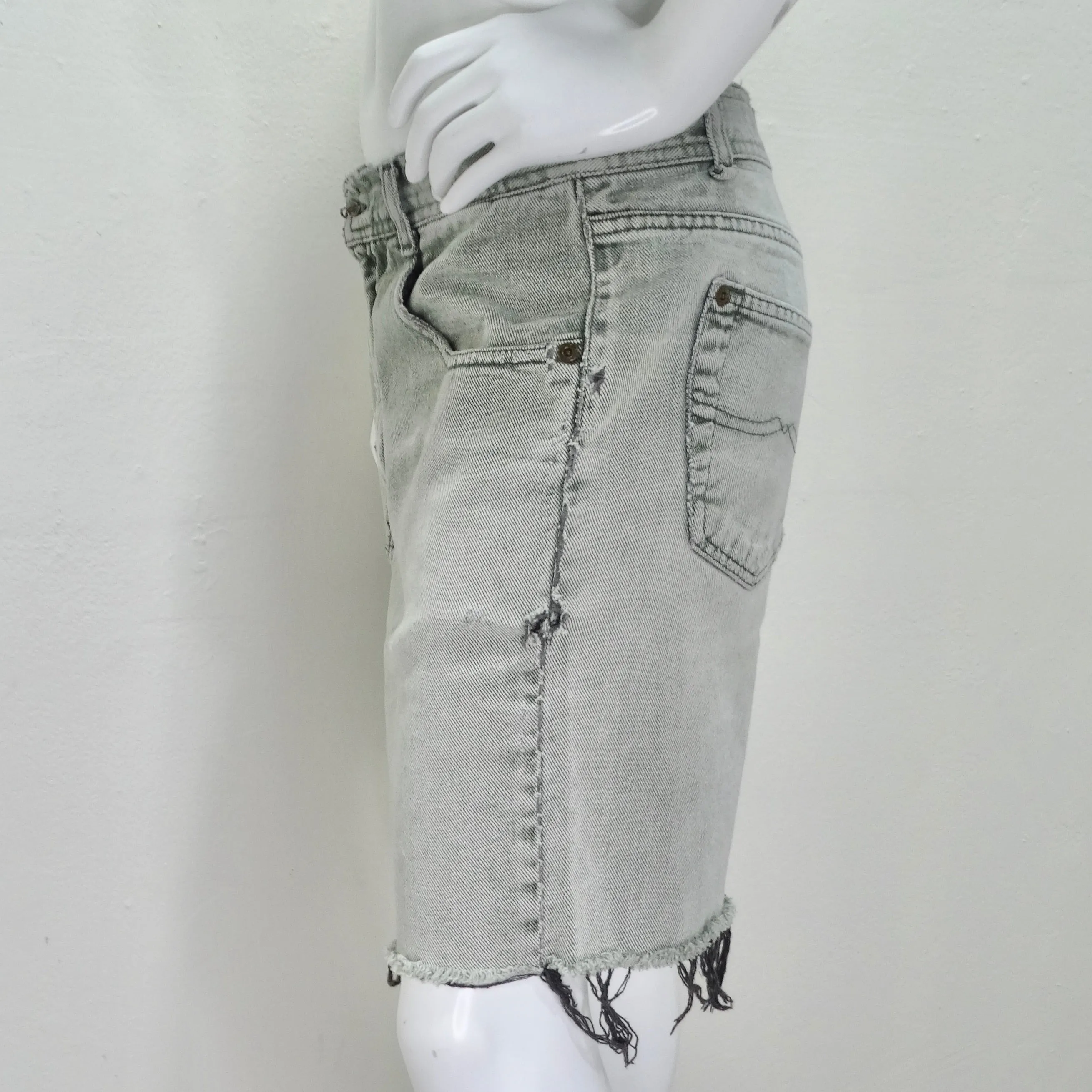 90s Green Denim Stonewash Shorts