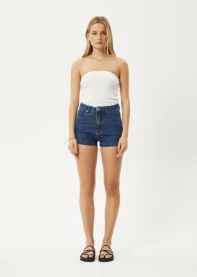 AFENDS Womens Studio - Denim Shorts - Authentic Blue