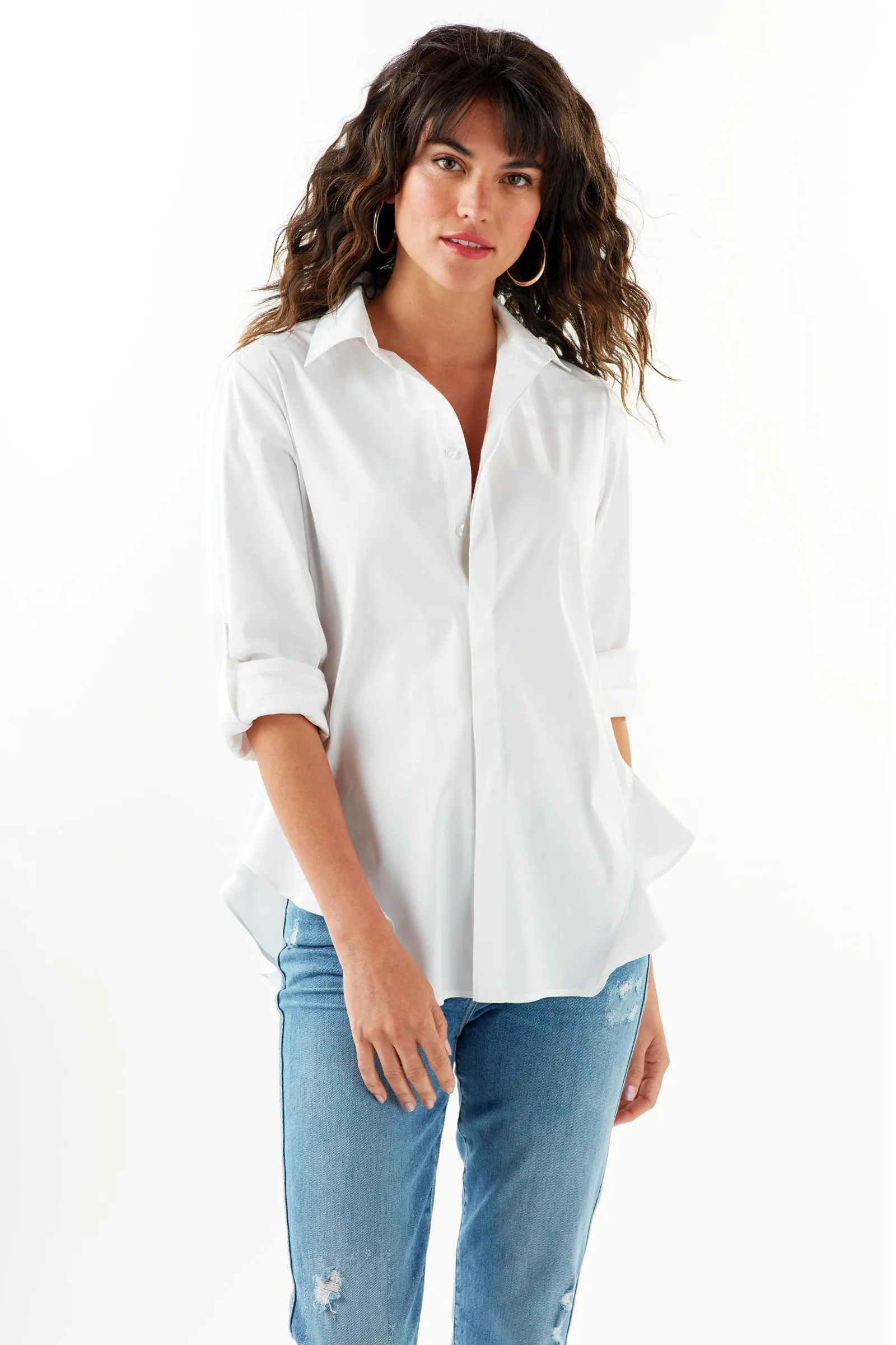 Agetha Tailored White Poplin Shirt