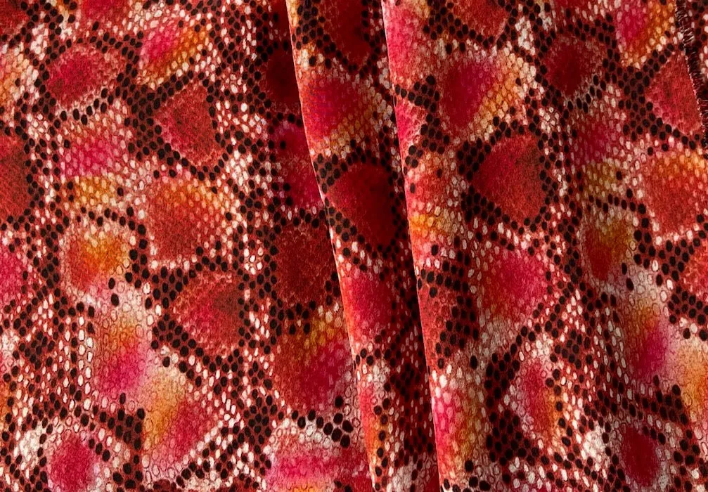 Altuzarra Fiery Pomegranate Corn Snake Silk Crepe De Chine (Made in Italy)