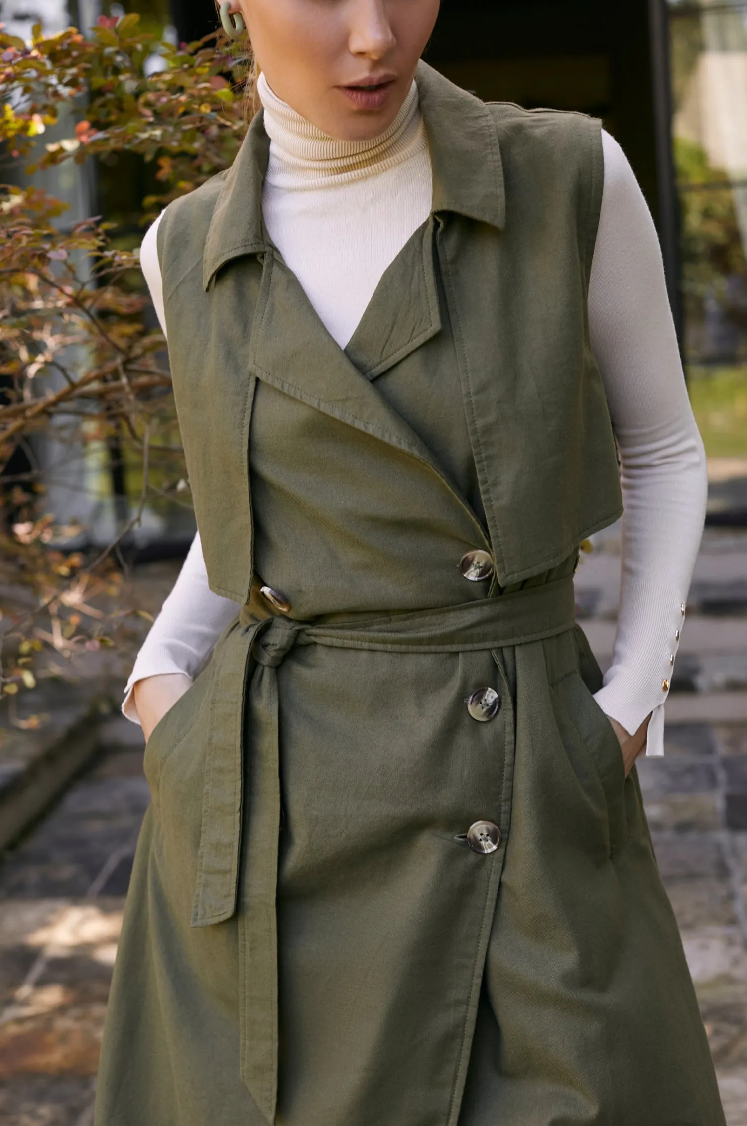 Arden Belted Vest Trench by ELF