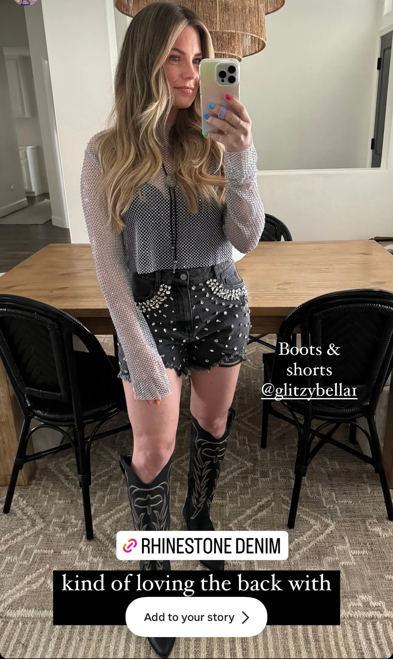 AS SEEN ON BRITT HORTON!! Rhinestone Black Denim Shorts