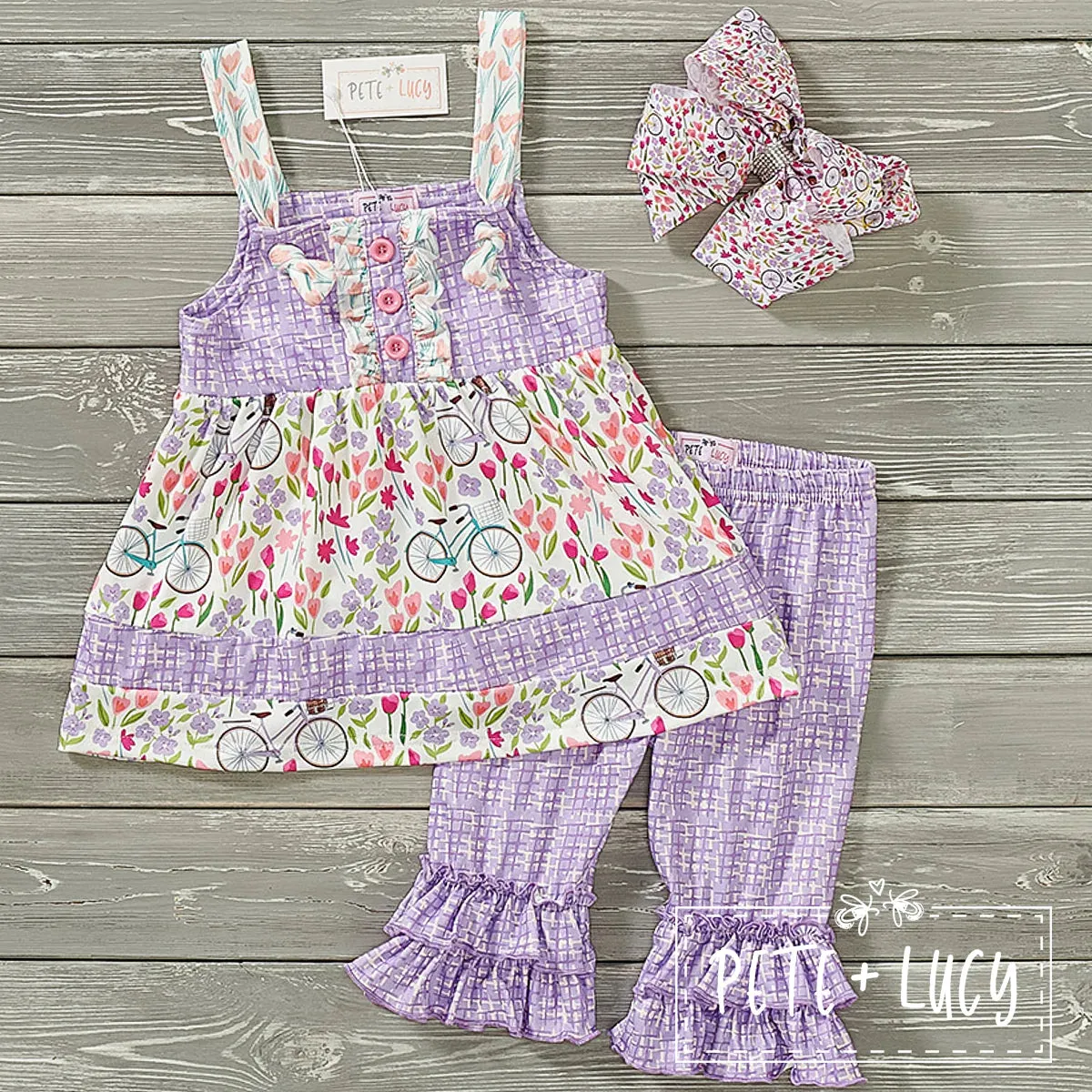 Bicycle through the Tulips 2-piece Capri Set