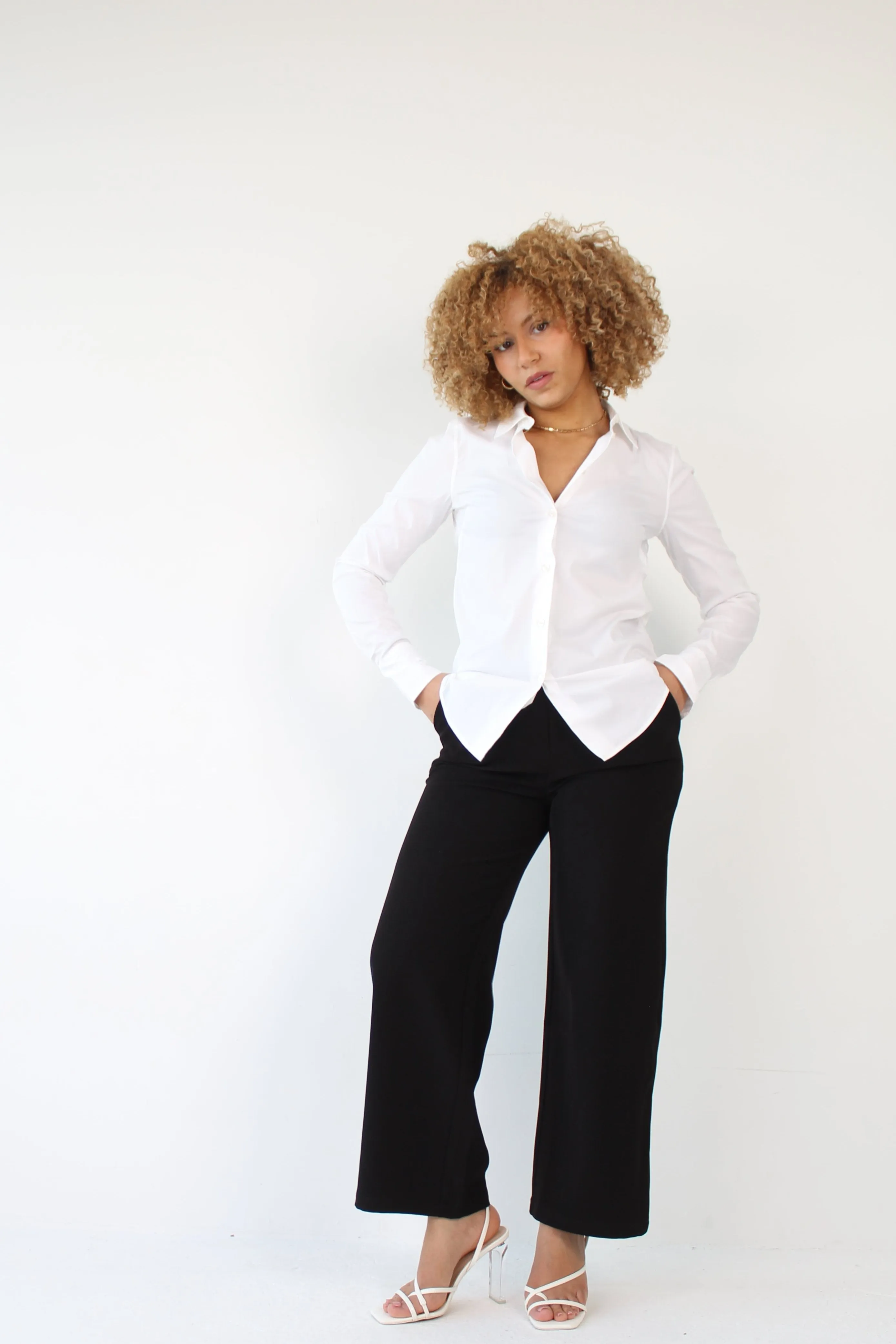 Black Ella Wide Leg Trouser