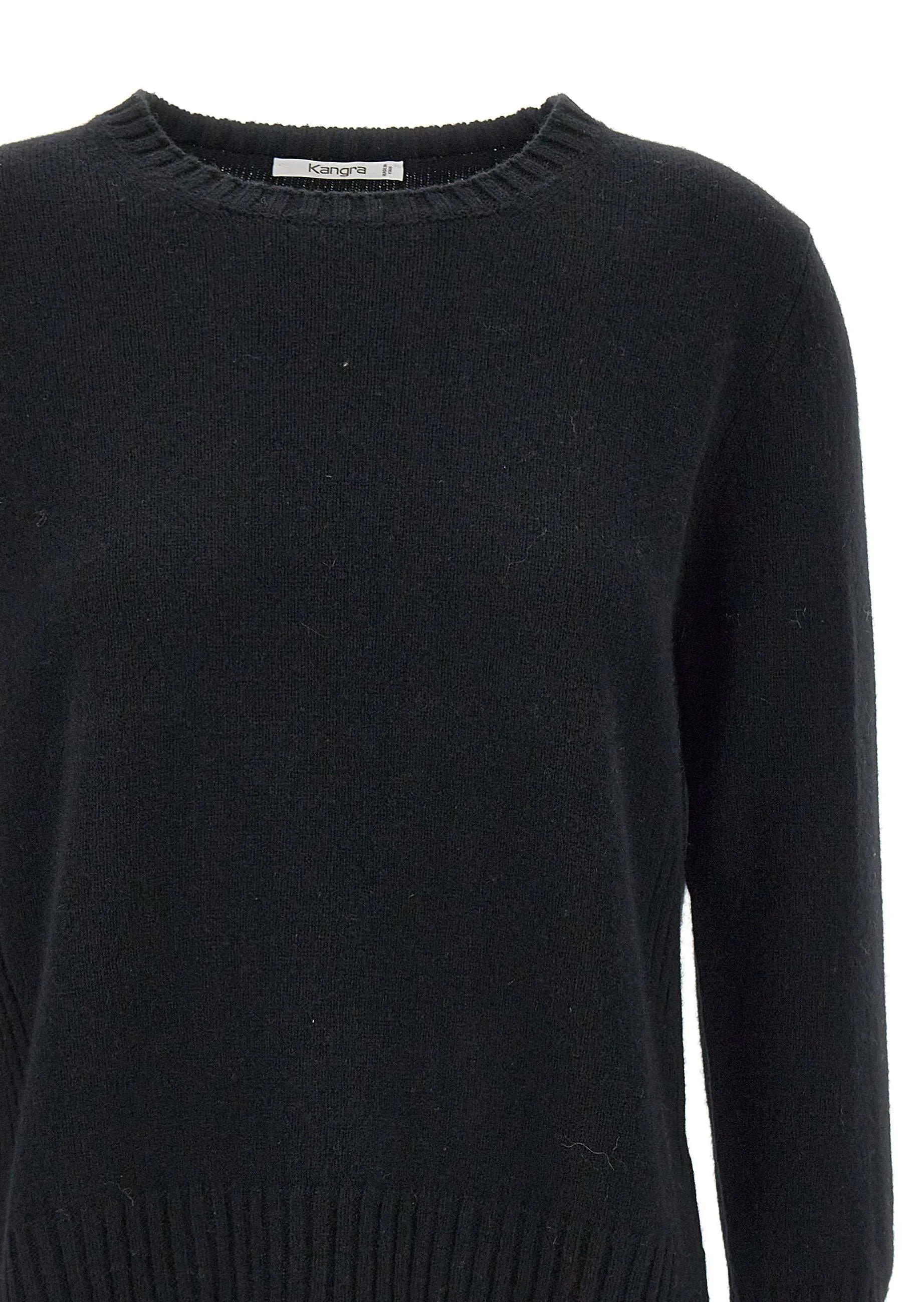 Black Wool and Cashmere Long Sleeve Sweater