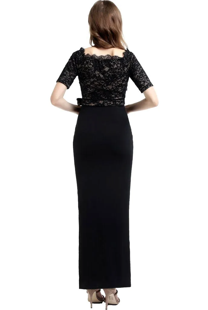 Bridget Lace Off Shoulder Maxi Maternity Dress