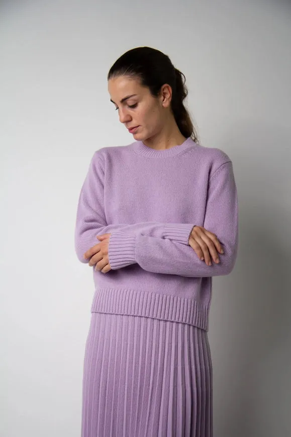 Cashmere Mix Crewneck Sweater Lavander