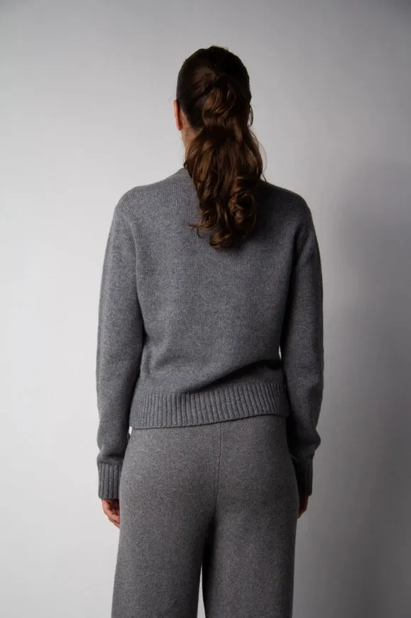 Cashmere Mix Crewneck Sweater Steel Gray