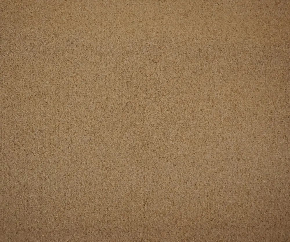 Cream Brown Wool Poly Blend Soft Brushed Woven Jacketing Fabric