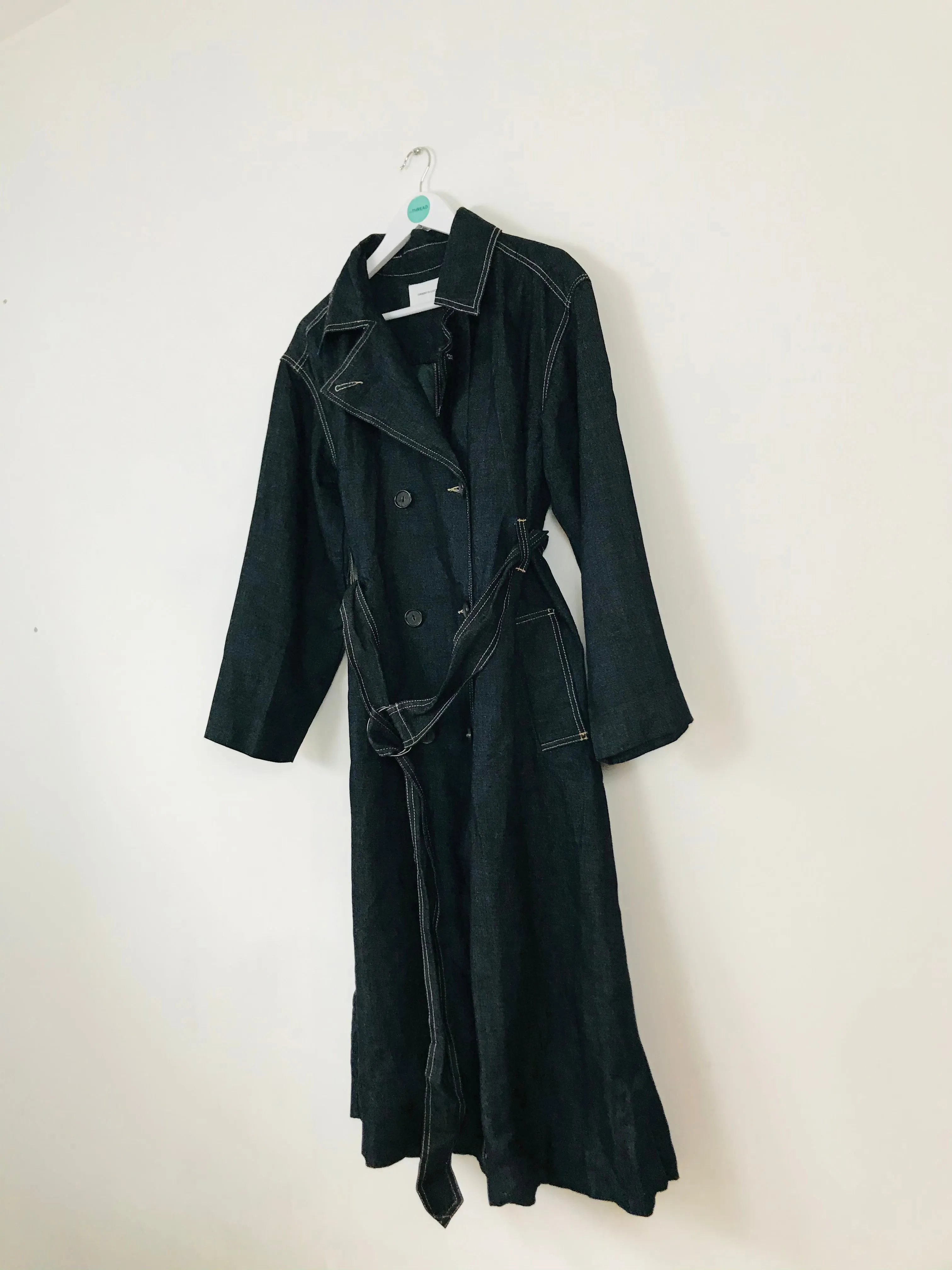 Current Elliot Womens Denim Longline Trench Coat | UK10-12 | Dark Blue