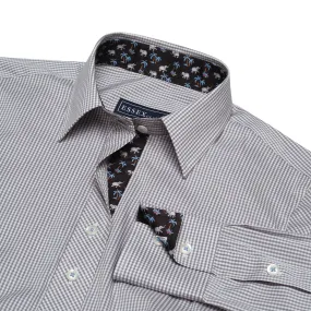 Dora Grey Gingham Check Tailored Shirt - FINAL SALE