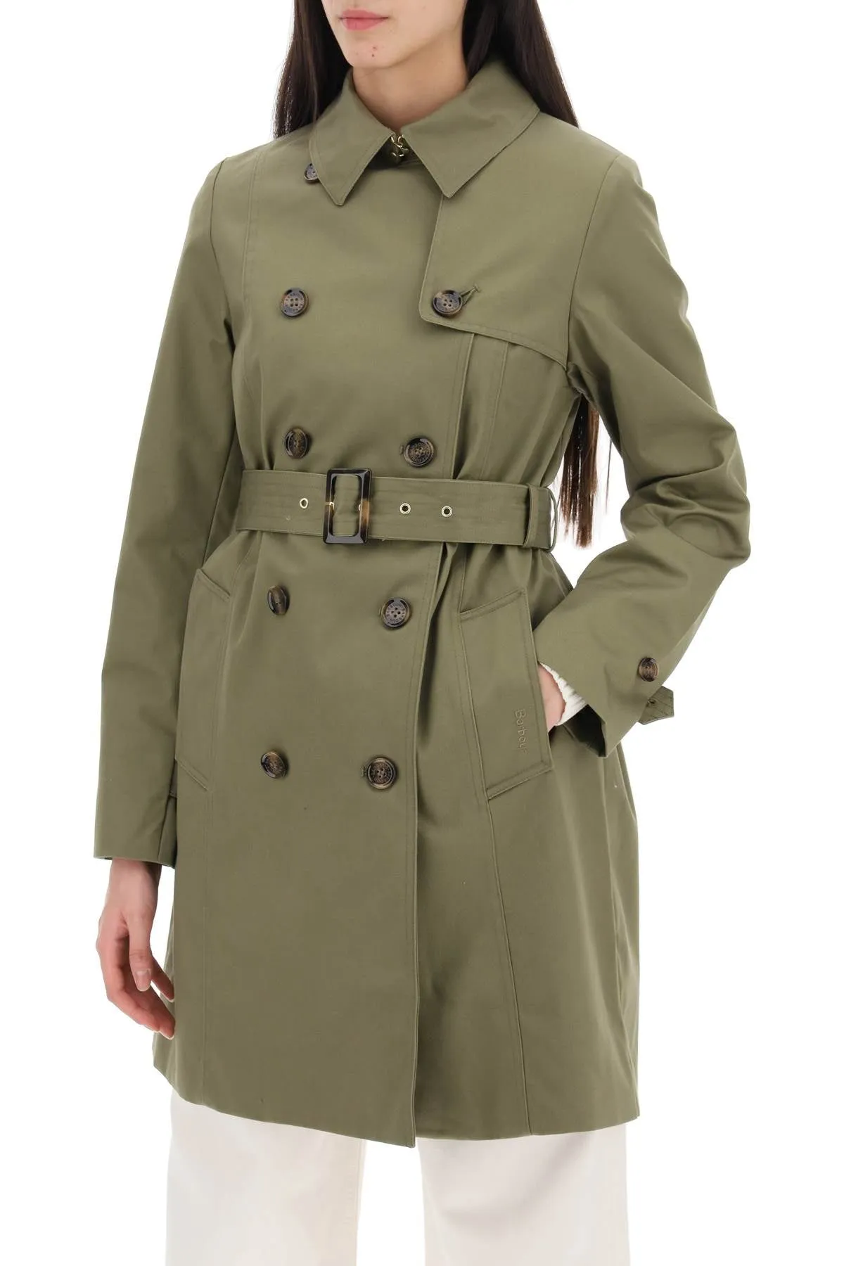 double-breasted trench coat for