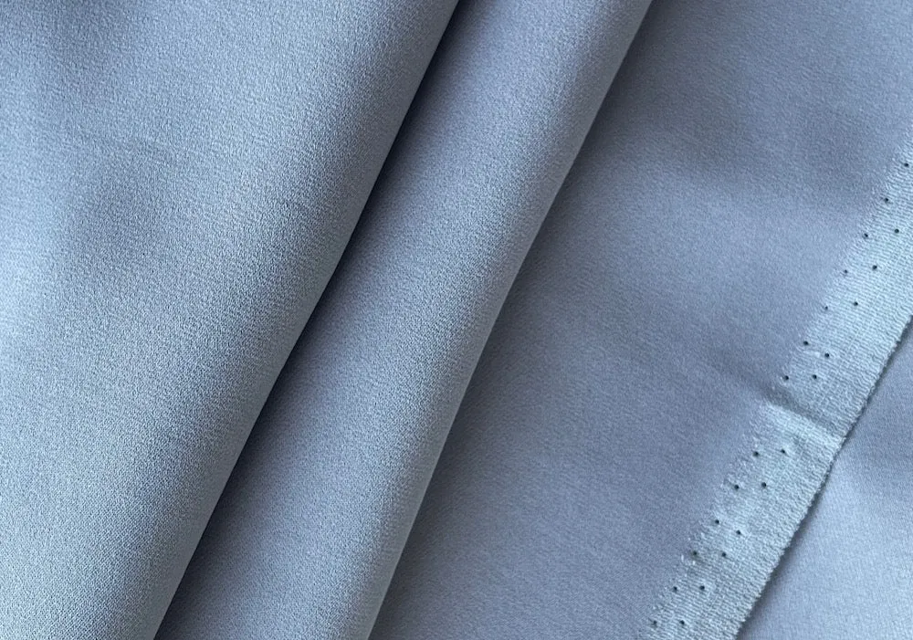 Elegant Dove Grey Silk Crepe (Made in Italy)