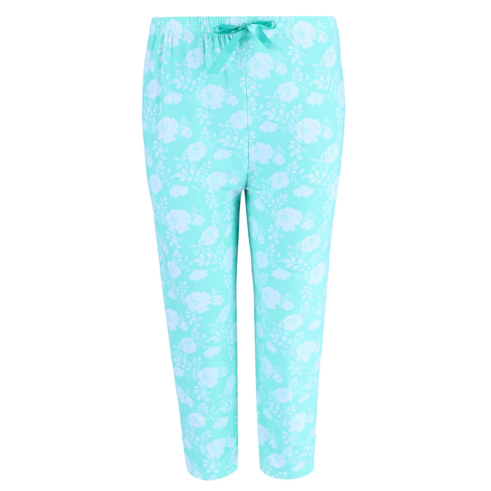 Elegant Emily Women's Mint Floral Capri Set