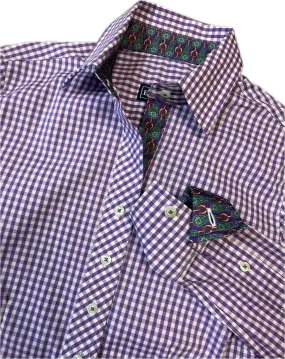 Essex Classics Dora Plum Gingham Tailored Shirt