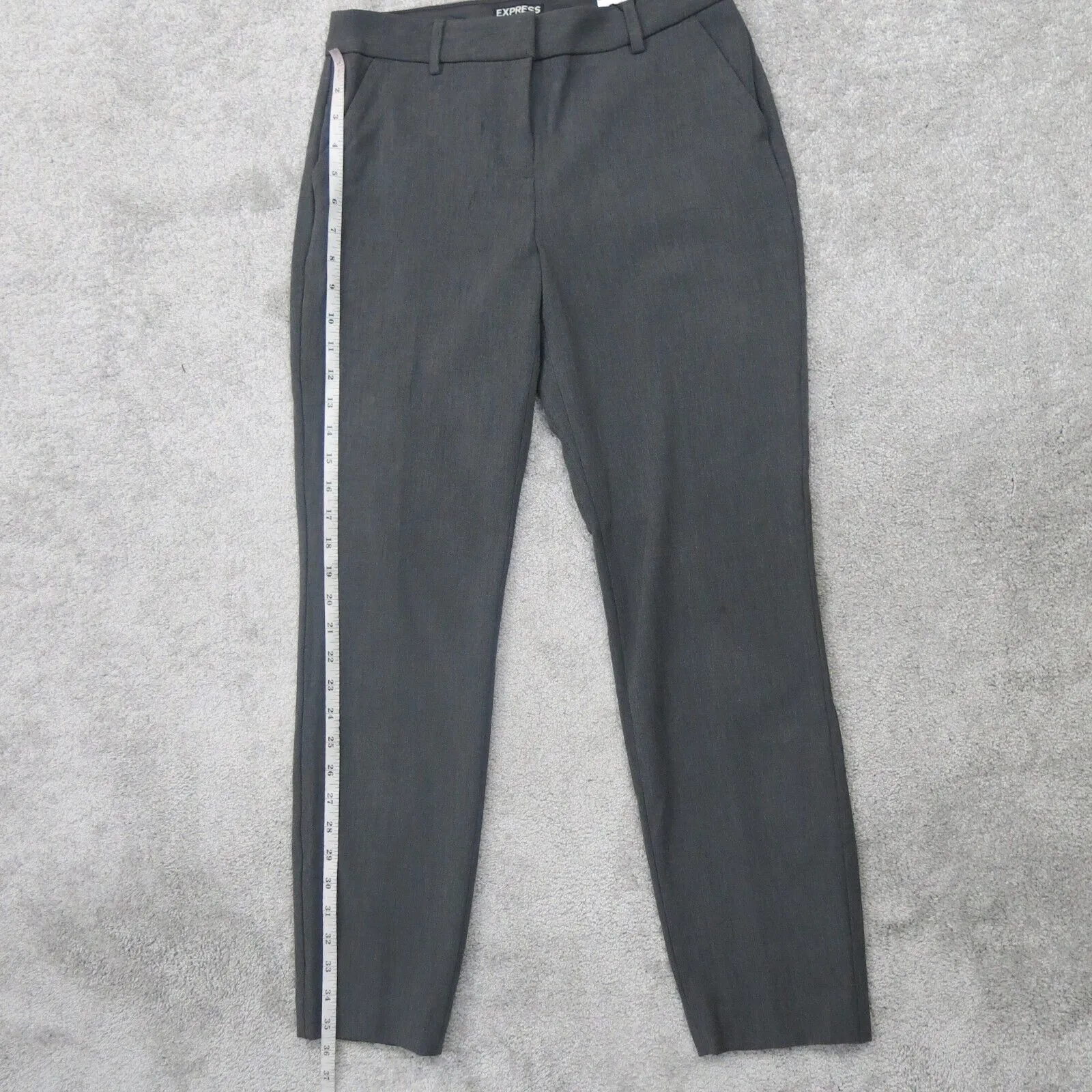 Express Womens Fitted Through Hip Ankle Capri Pants High Rise Charcoal Size 6