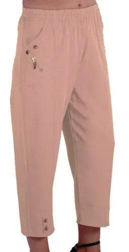 EyeCatch - Women Capri Crop Pants Flexi Stretch Plus Sizes Ladies 3/4 Trousers 12-26