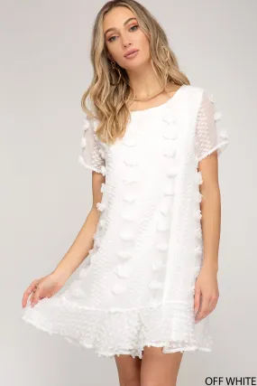 Flouncy Shift Dress - White