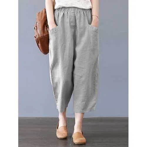 Harem Pants Solid Color Capris