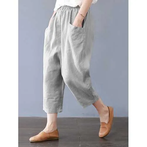 Harem Pants Solid Color Capris