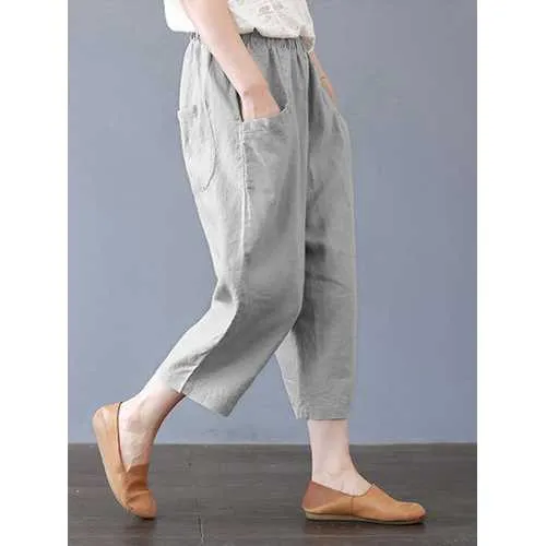 Harem Pants Solid Color Capris