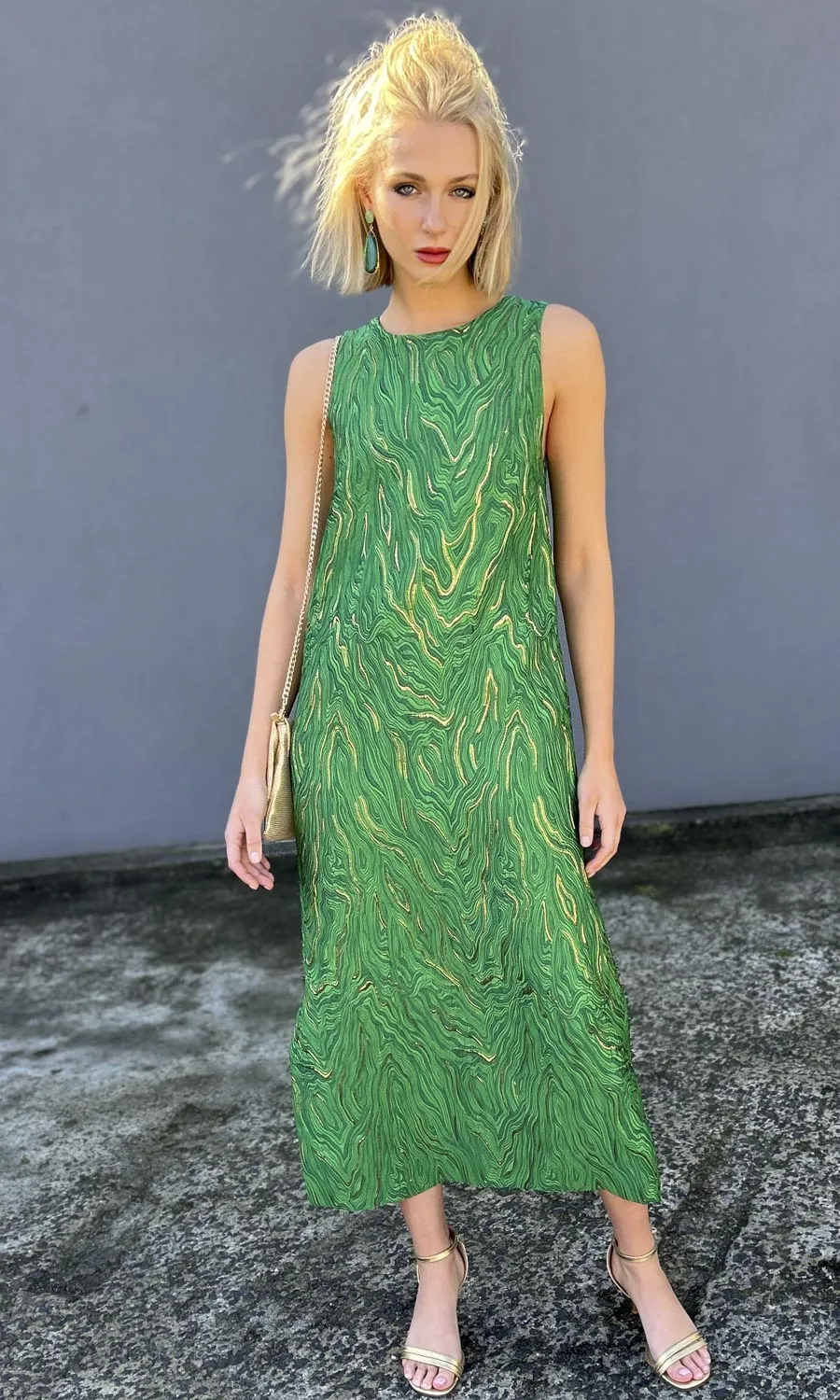 hoss Eloise Green/Gold Maxi