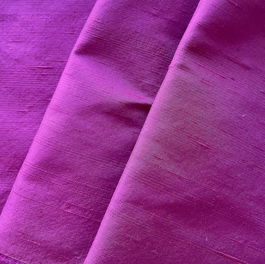 Iridescent Shocking Pink Silk Dupioni (Made in India)