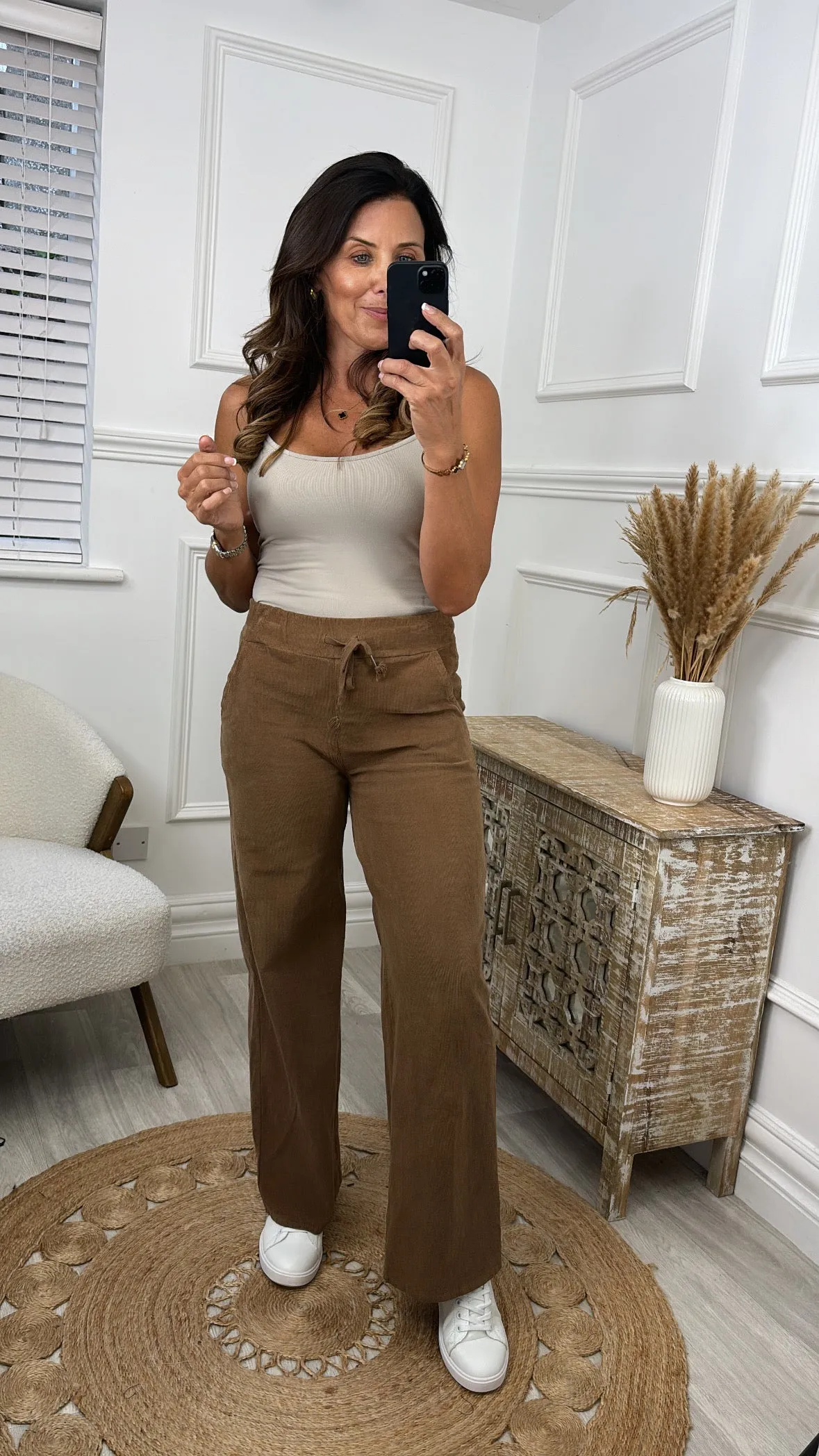 Latoya Brown Corduroy Wide Leg Trousers