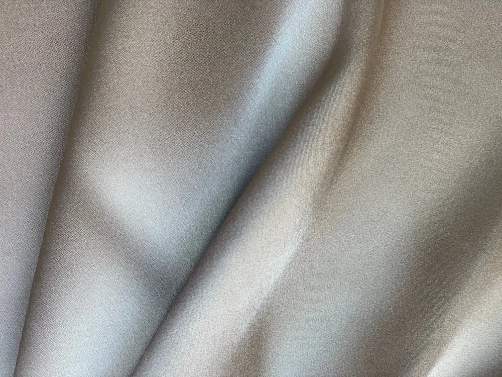 Lustrous Mushroom  Silk Satin Charmeuse (Made in Italy)