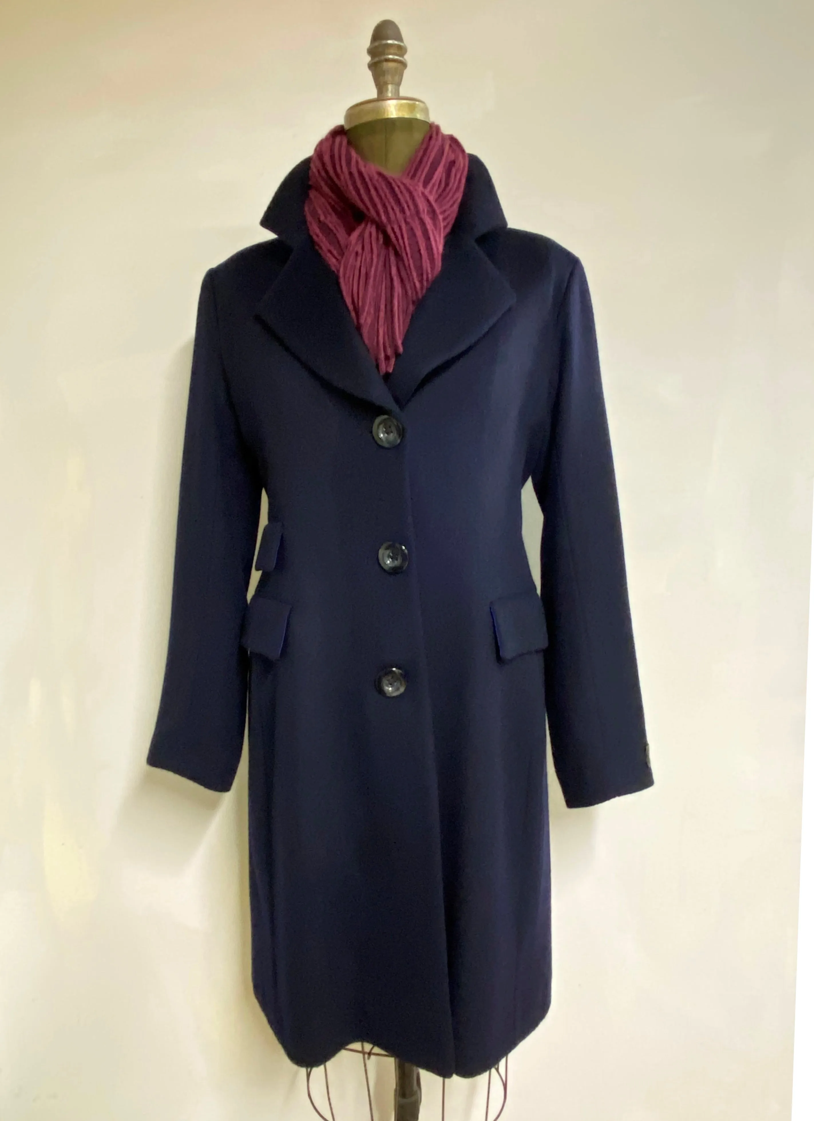 Mary Equestrian Style Coat - 50% Cashmere & Wool Blend