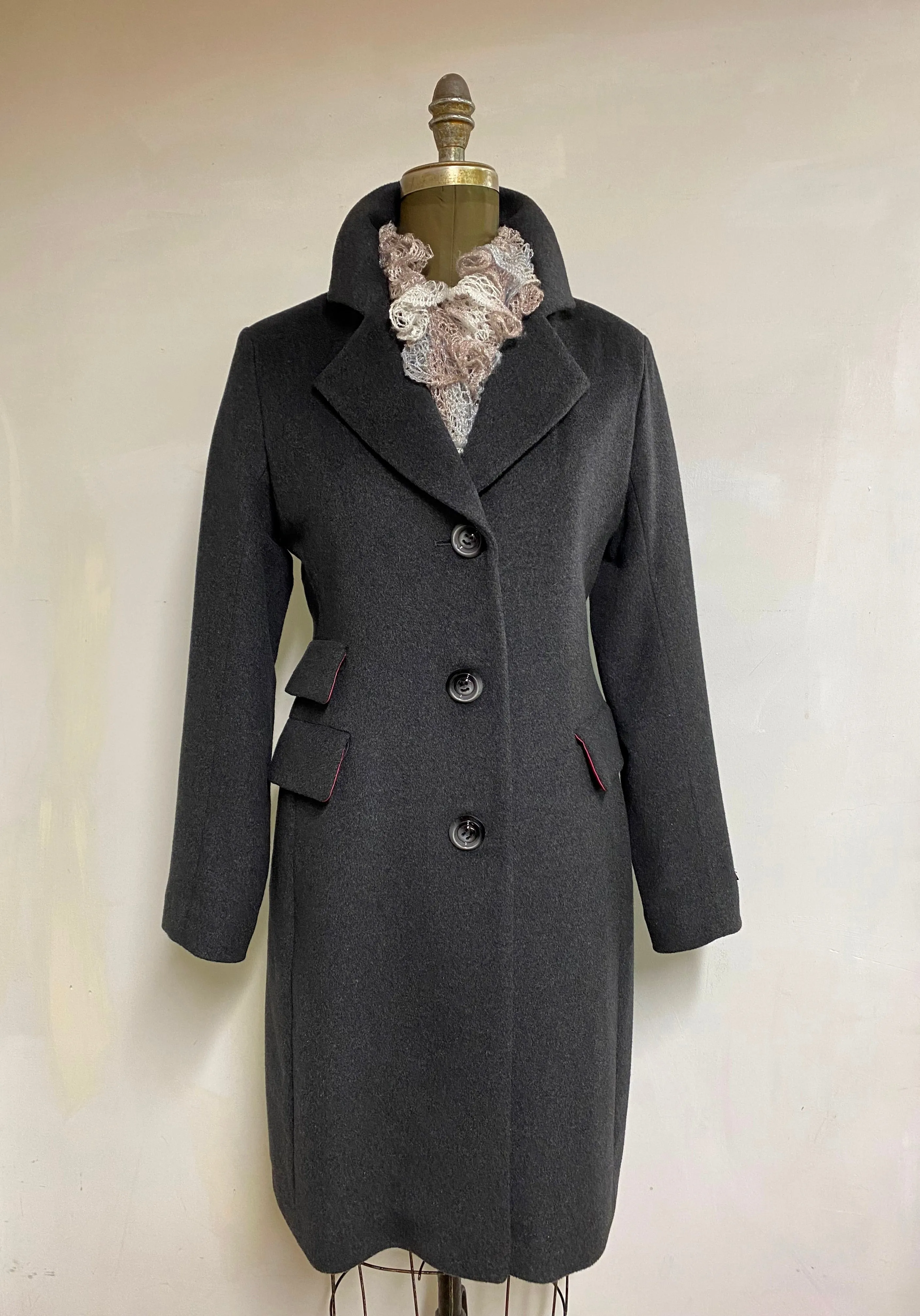 Mary Equestrian Style Coat - 50% Cashmere & Wool Blend