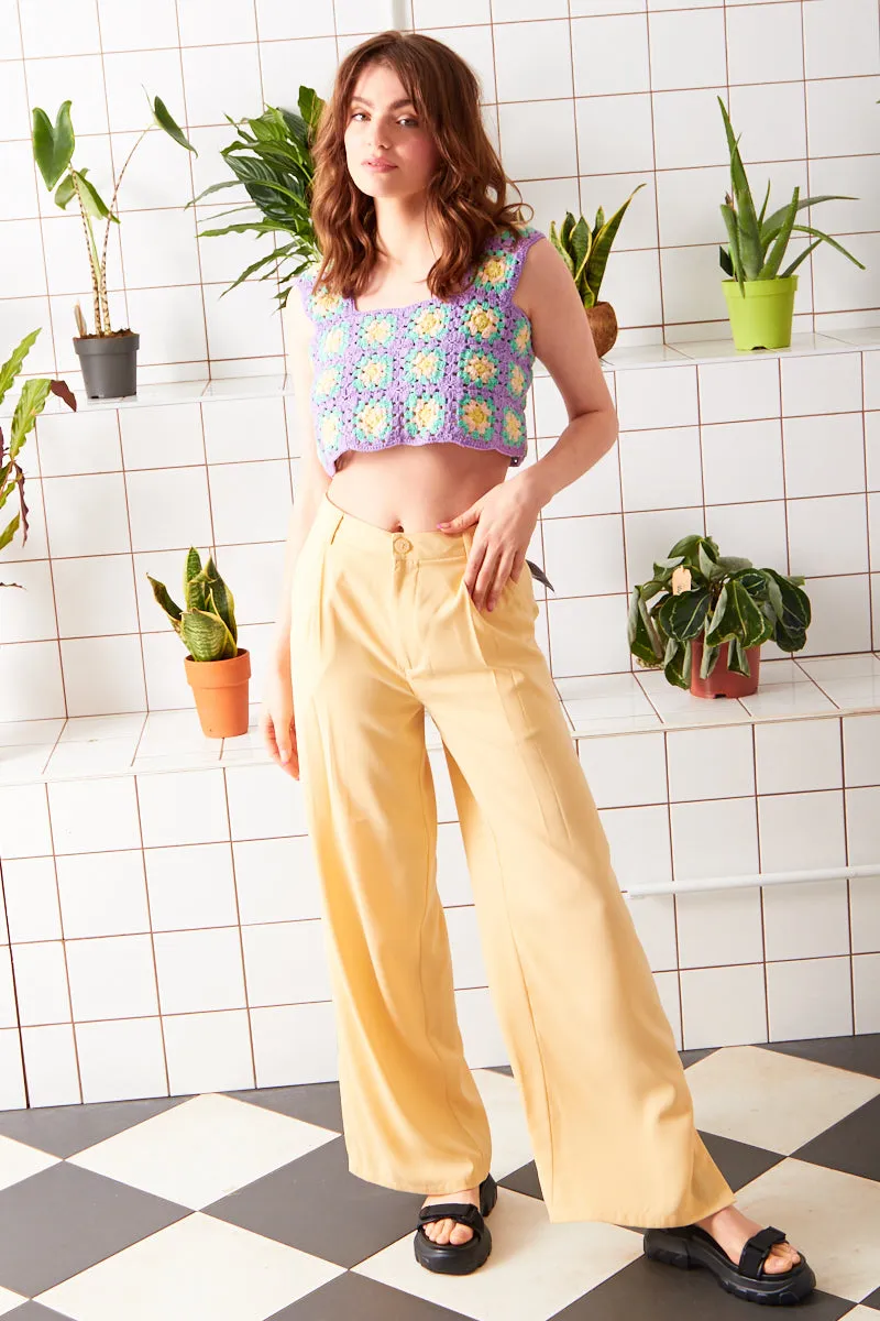 Matilda Wide Leg Trousers - Yellow