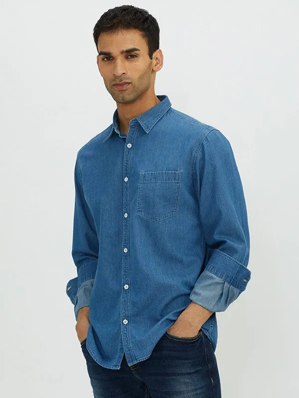 Men Solid Full Sleeve Cotton Shirt