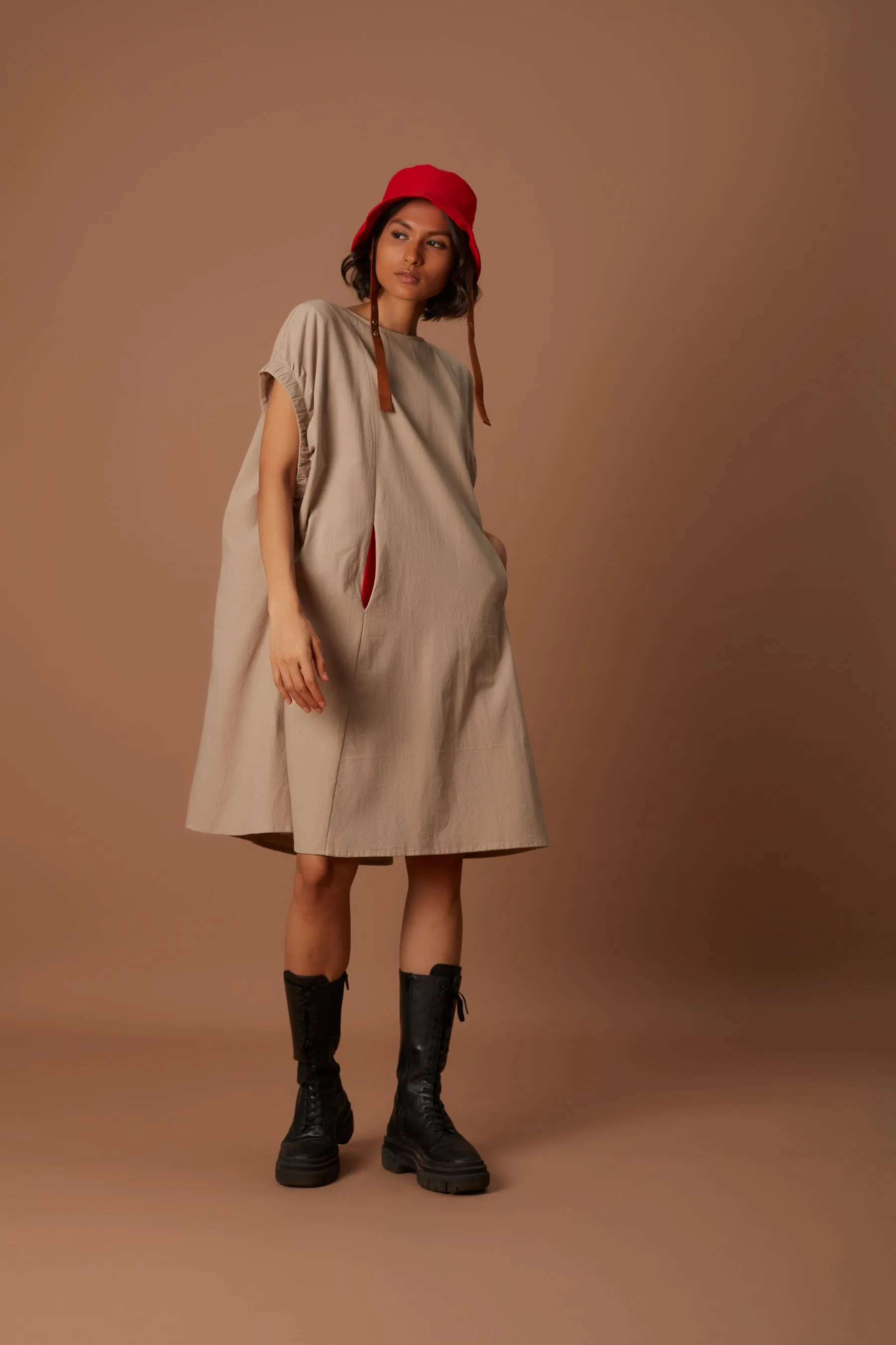 Midi length shift dress