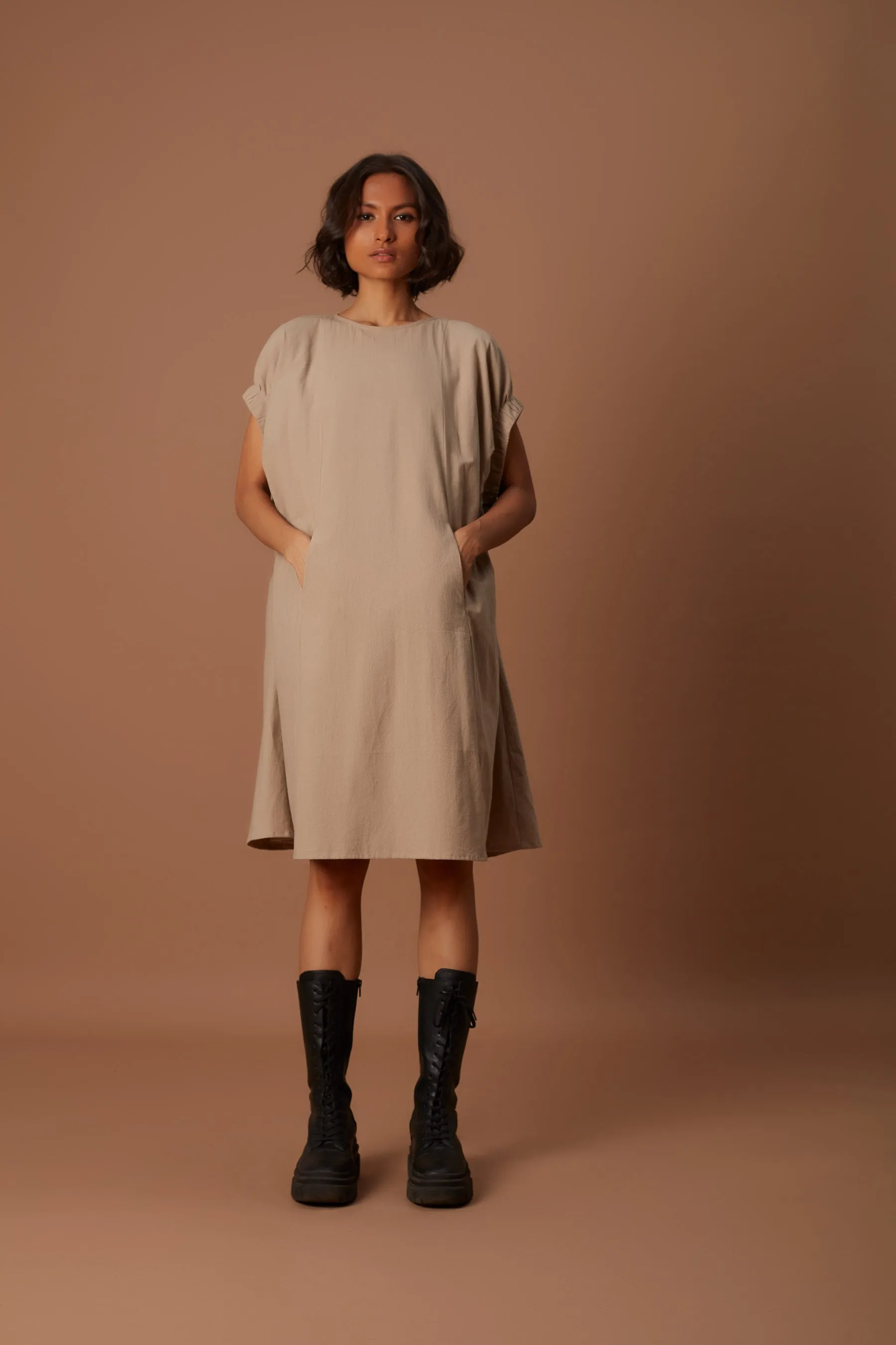 Midi length shift dress