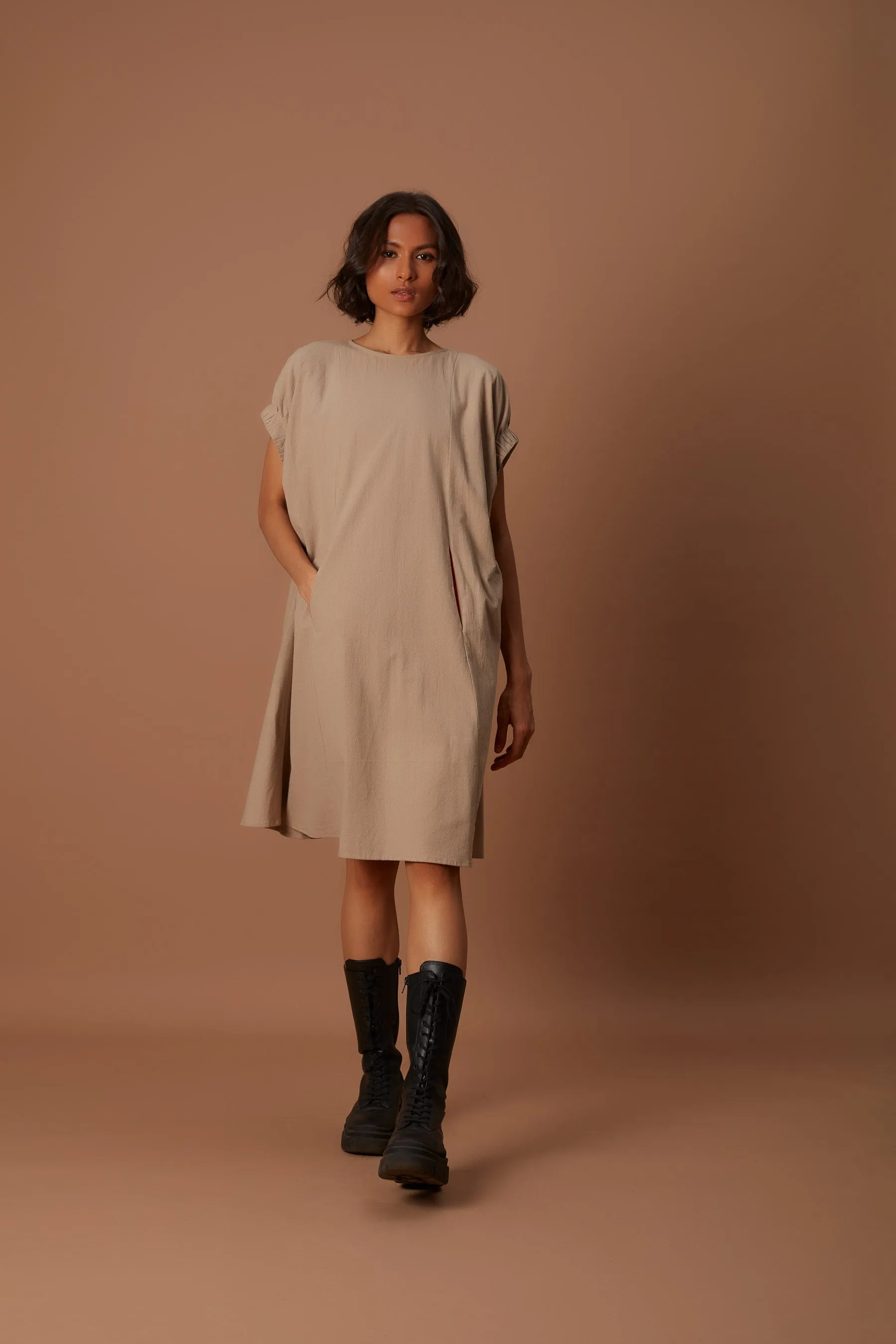 Midi length shift dress