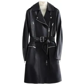 NYC Leather Trench Coat for Women