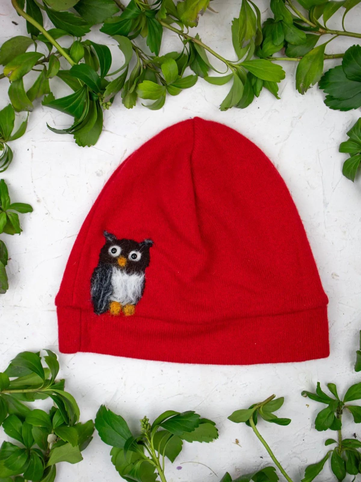 Owl Cashmere Hat - Adult/Big Kid