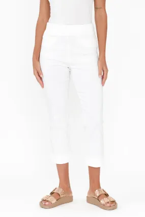 Paula White Stretch Cropped Pants