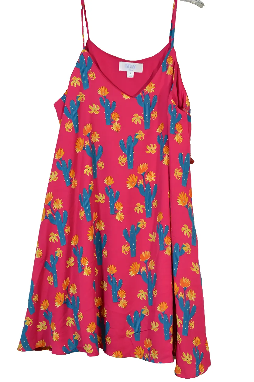 Peach Love Cactus Swing Mini Dress - Fuchsia