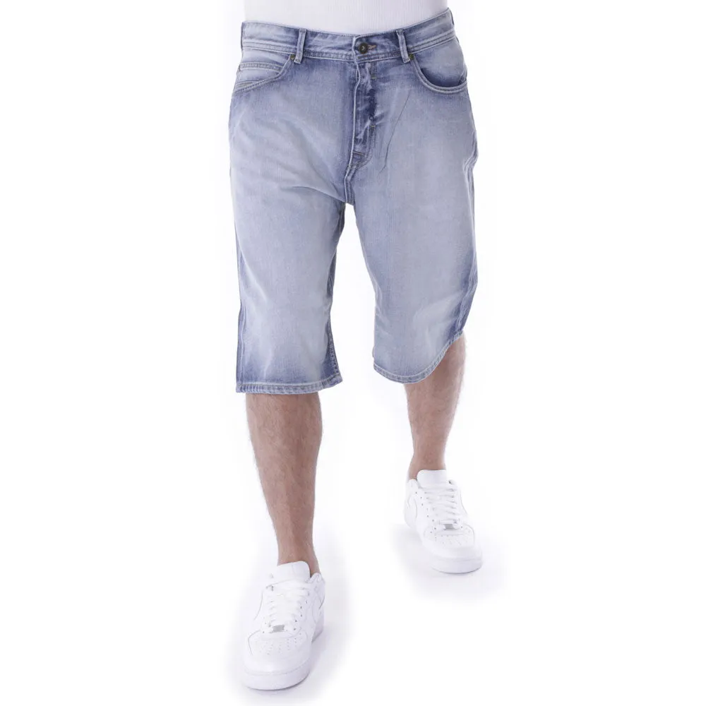 Pelle Pelle Buster Baggy Denim Shorts White Wash