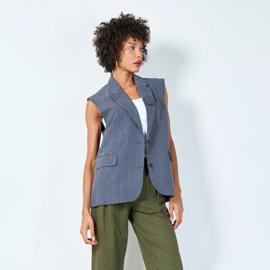 Pinstripe vest with tailored fit wholesale