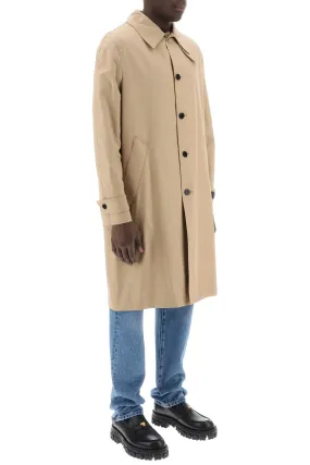 "single-breasted waterproof coat with