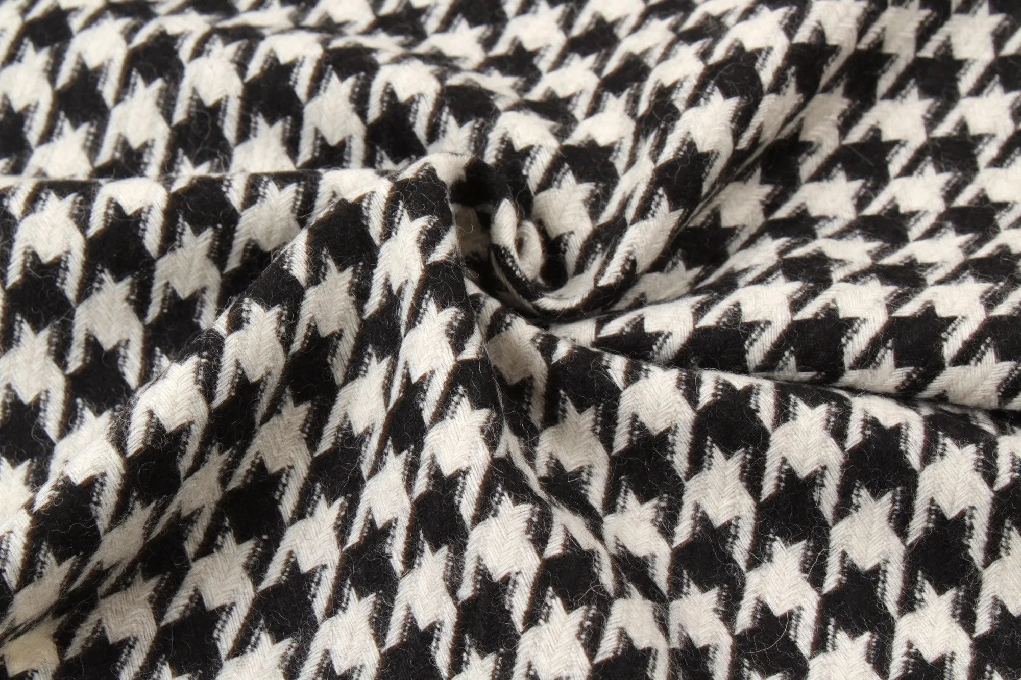 Recycled Wool for Coats - Houndstooth