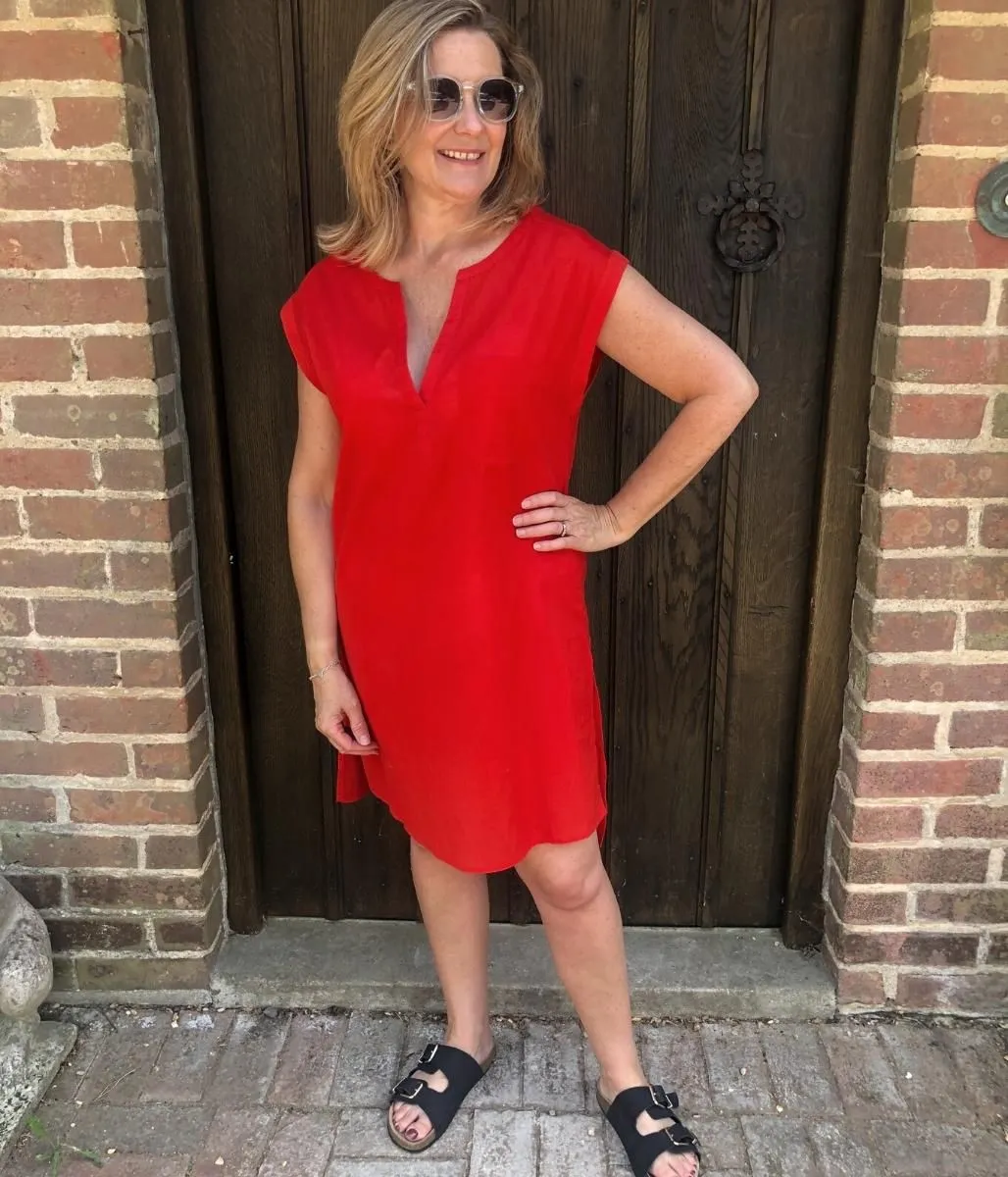 Red Beach Tunic Dress