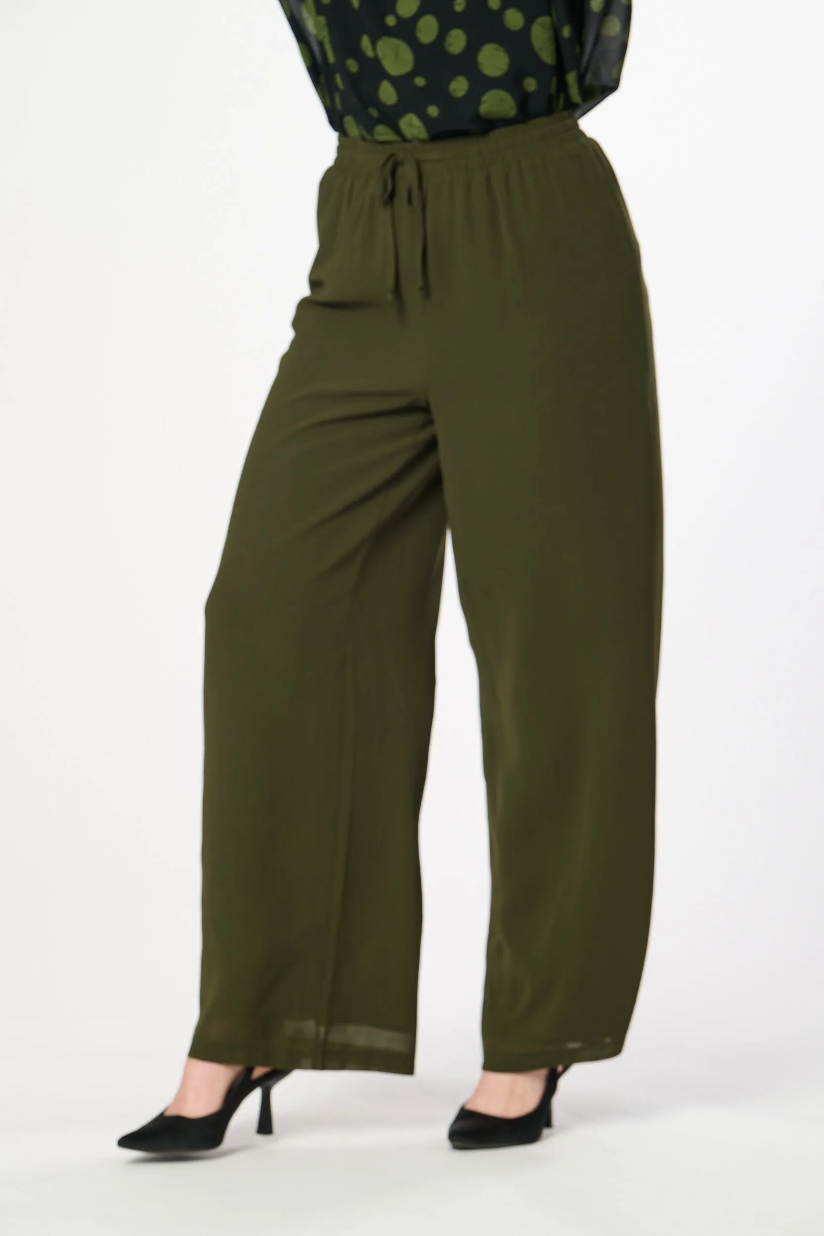 Saloos Plain Wide Leg Trousers