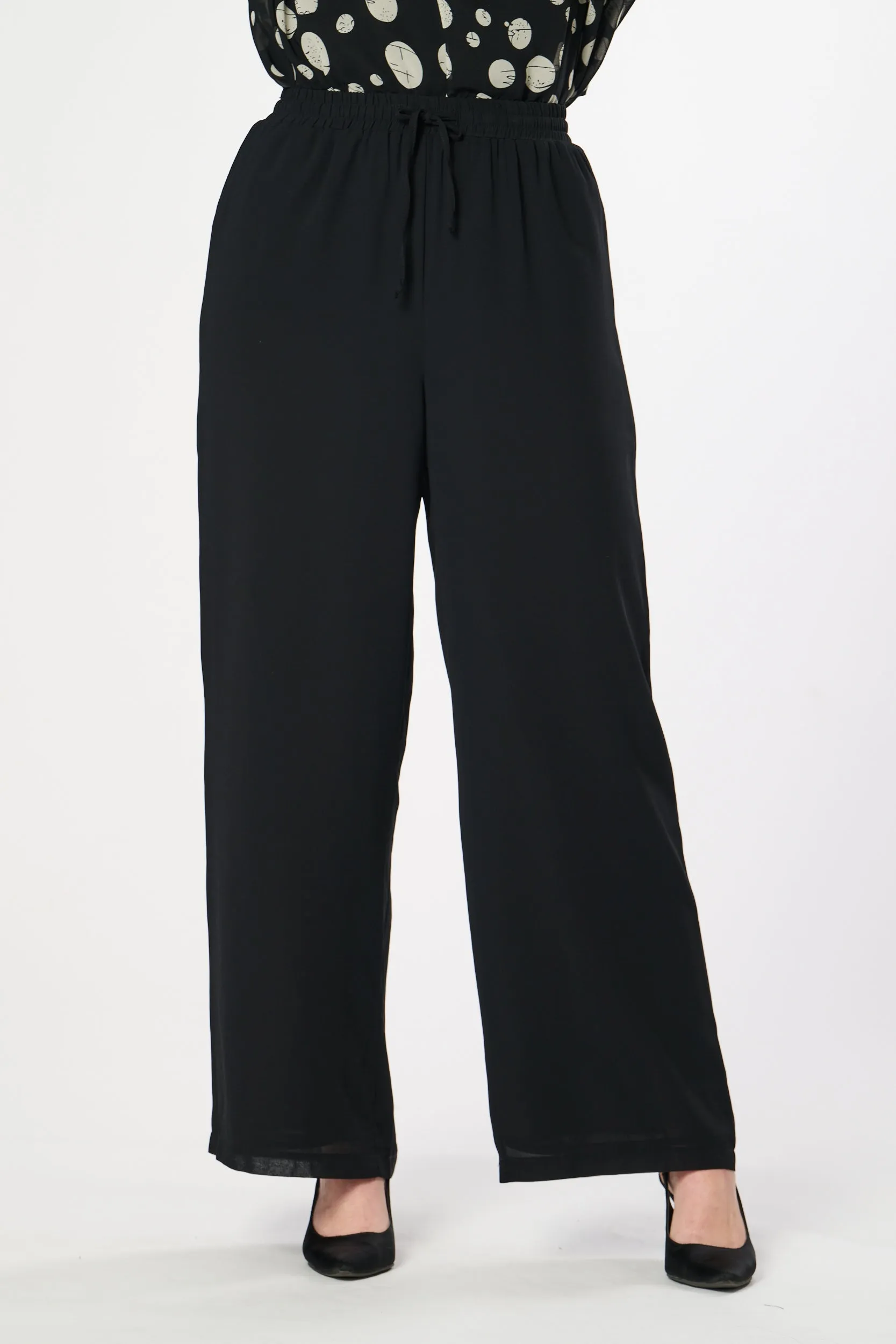 Saloos Plain Wide Leg Trousers