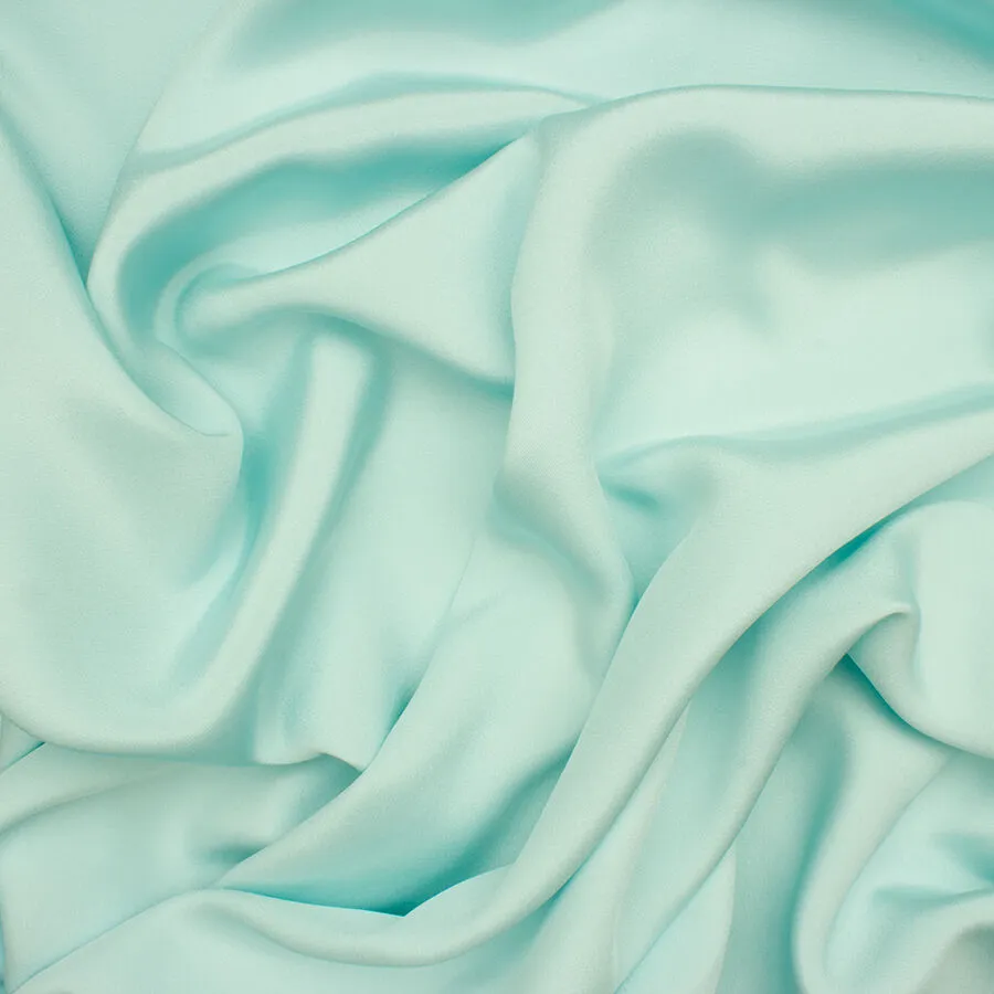 Soft Aqua Silk Marocain Crêpe